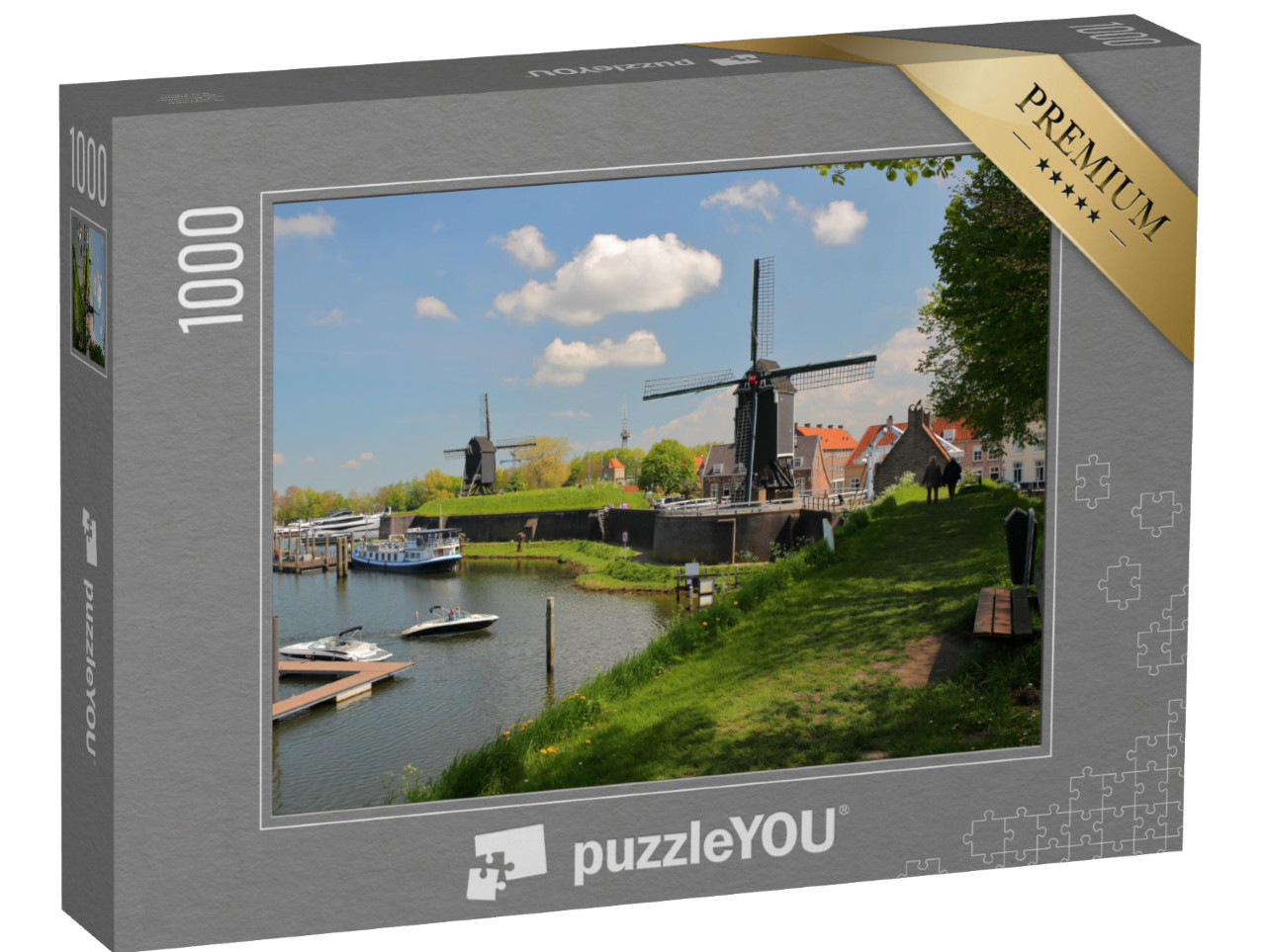 Puzzel 1000 stukjes „De haven van Heusden, Noord-Brabant, Nederland“