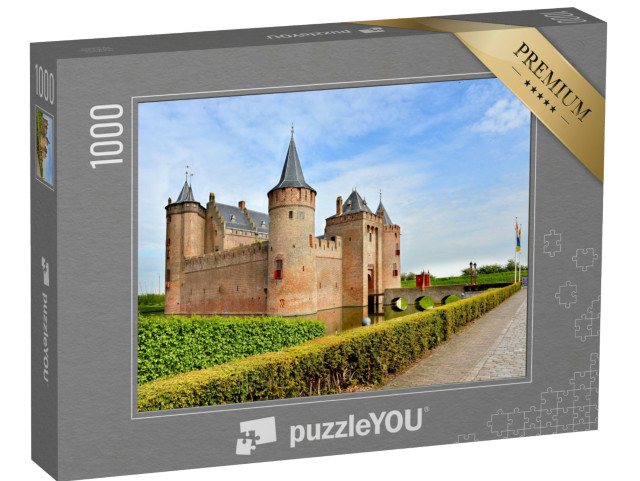 Puzzel 1000 stukjes „Kasteel Muiderslot aan de monding van de Vecht, Muiden, Amsterdam“