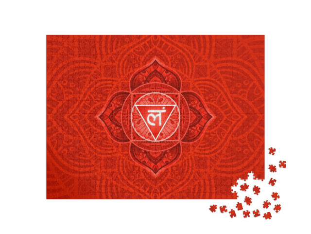 Puzzel 1000 stukjes „Muladhara, wortelchakra symbool. Kleurrijke mandala“