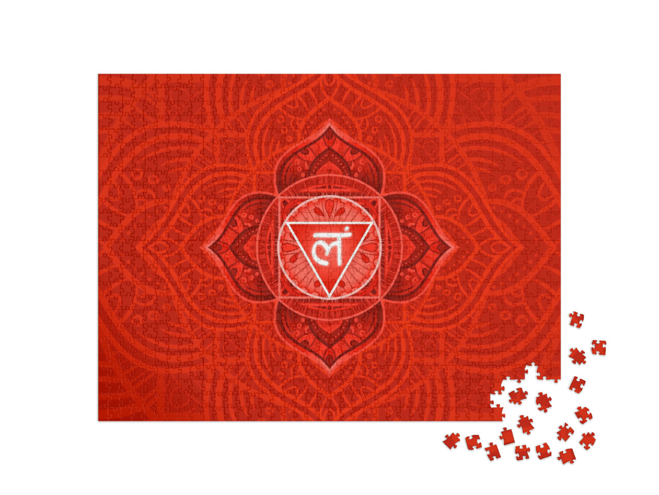 Puzzel 1000 stukjes „Muladhara, wortelchakra symbool. Kleurrijke mandala“
