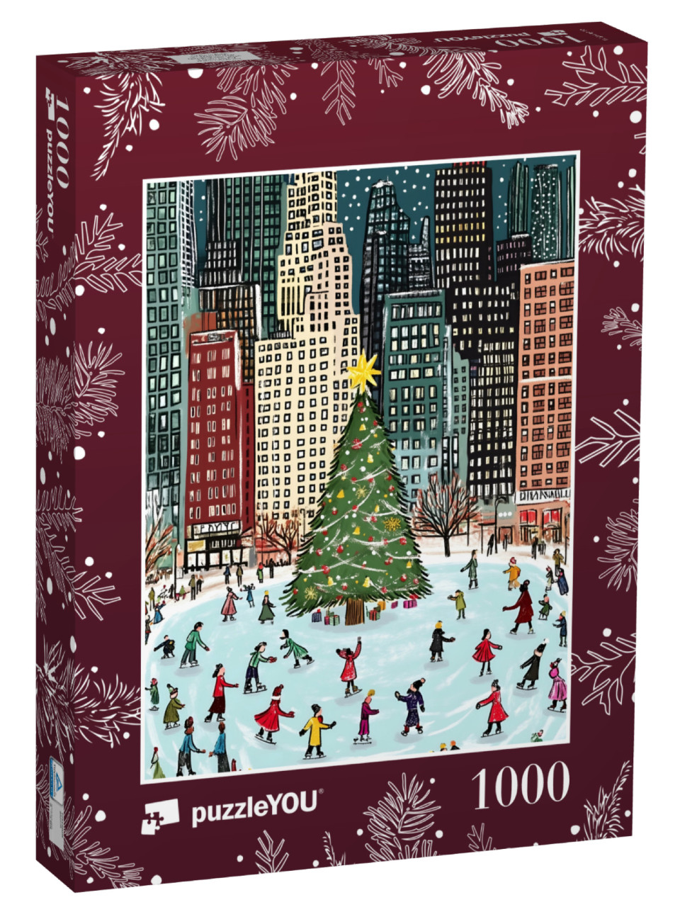 Puzzel 1000 stukjes „Patin à glace à New York“