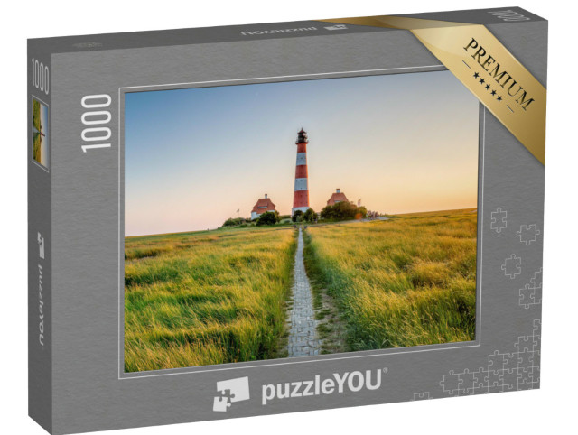 Puzzel 1000 stukjes „Vuurtoren Westerheversand, Noord-Friesland“