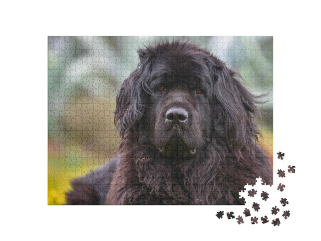 Puzzel 1000 stukjes „Close-up van een reusachtige Newfoundlander“