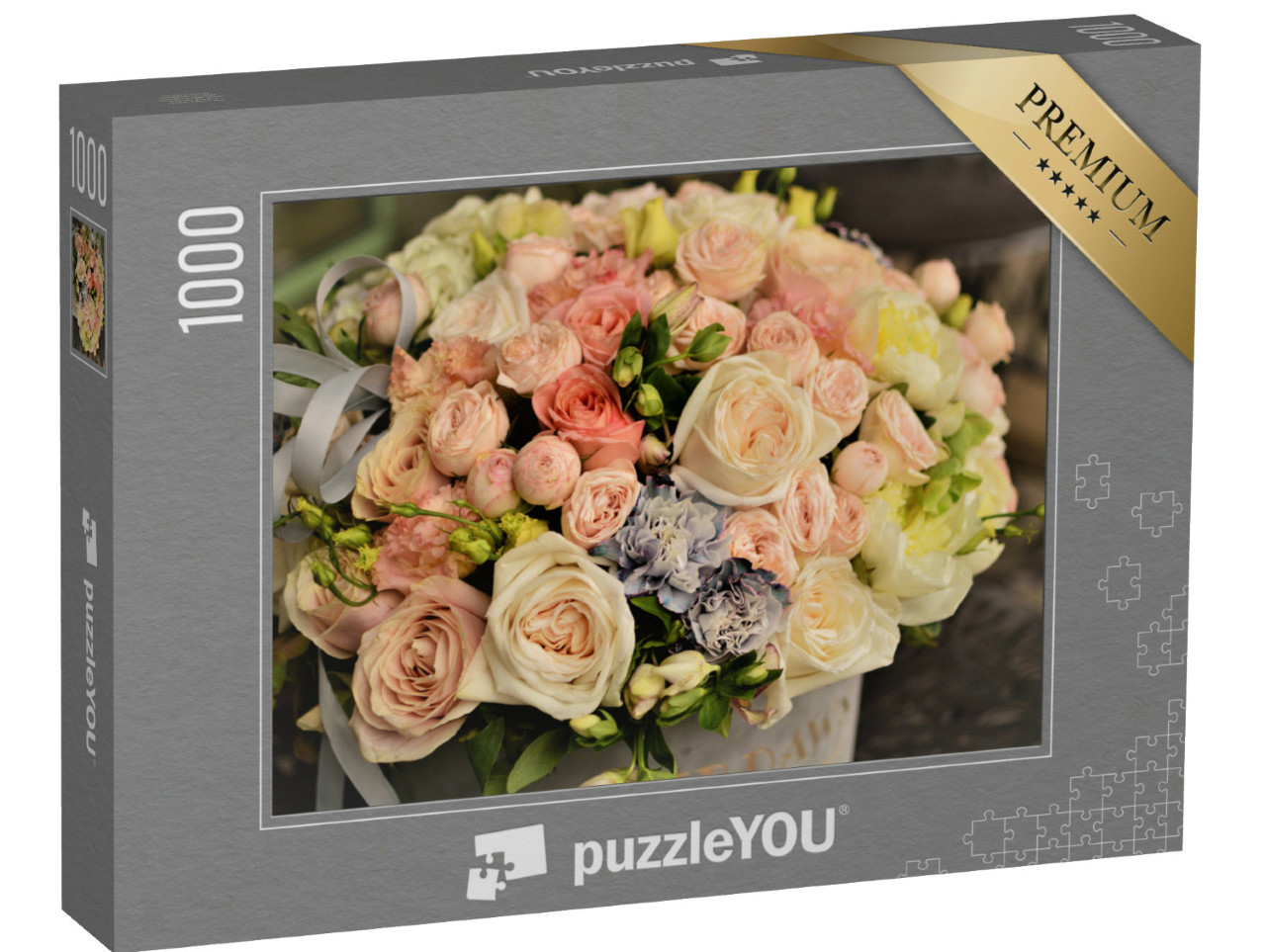 Puzzel 1000 stukjes „Een boeket delicate bloemen“