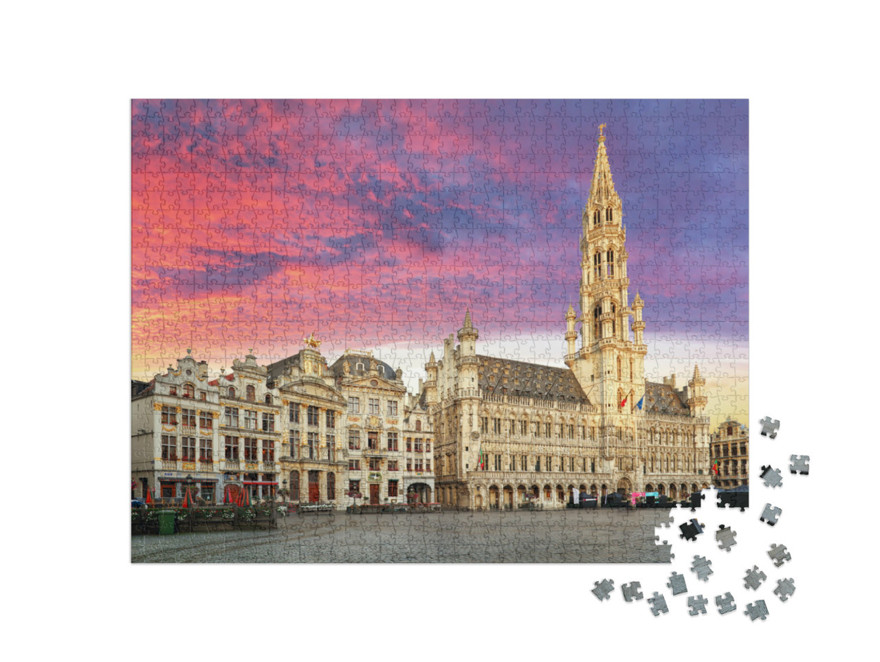 Puzzel 1000 stukjes „Brussel, België: Grote Markt in de prachtige zonsopgang“