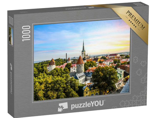 Puzzel 1000 stukjes „Uitzicht op de middeleeuwse stad Tallinn in Estland“