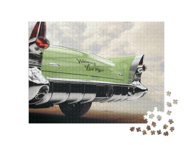Puzzel 1000 stukjes „Oldtimer met opschrift Welcome to Las Vegas“