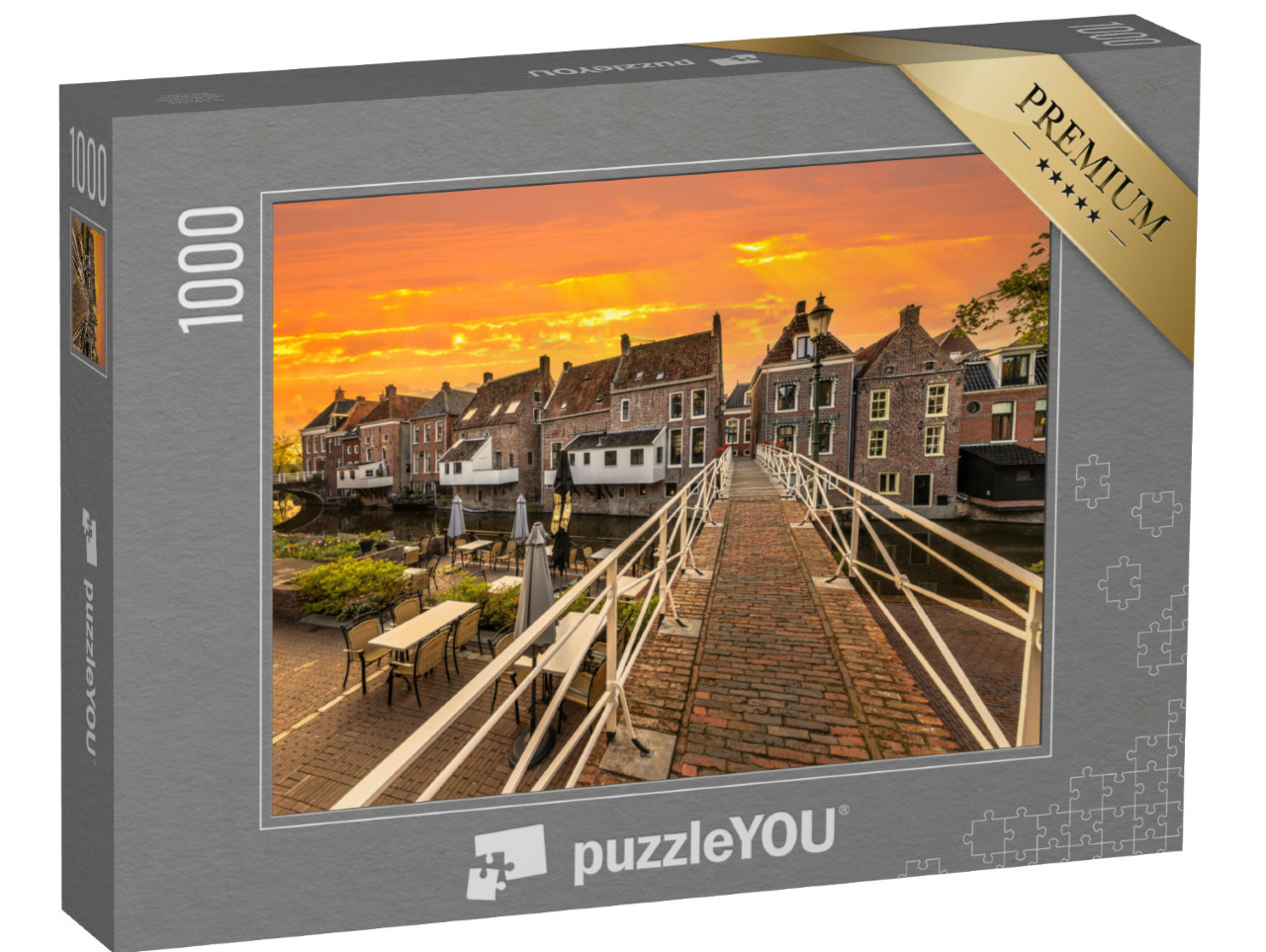 Puzzel 1000 stukjes „Beroemde middeleeuwse 'hangende keukens' in de historische stad Appingedam, Groningen“