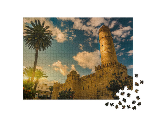 Puzzel 1000 stukjes „Uitzicht vanaf de muren van het Ribat fort in Sousse, Tunesië“