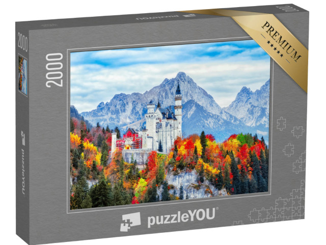 Puzzel 2000 stukjes „Kasteel Neuschwanstein: een bezienswaardigheid van Beieren in de herfst, Duitsland“