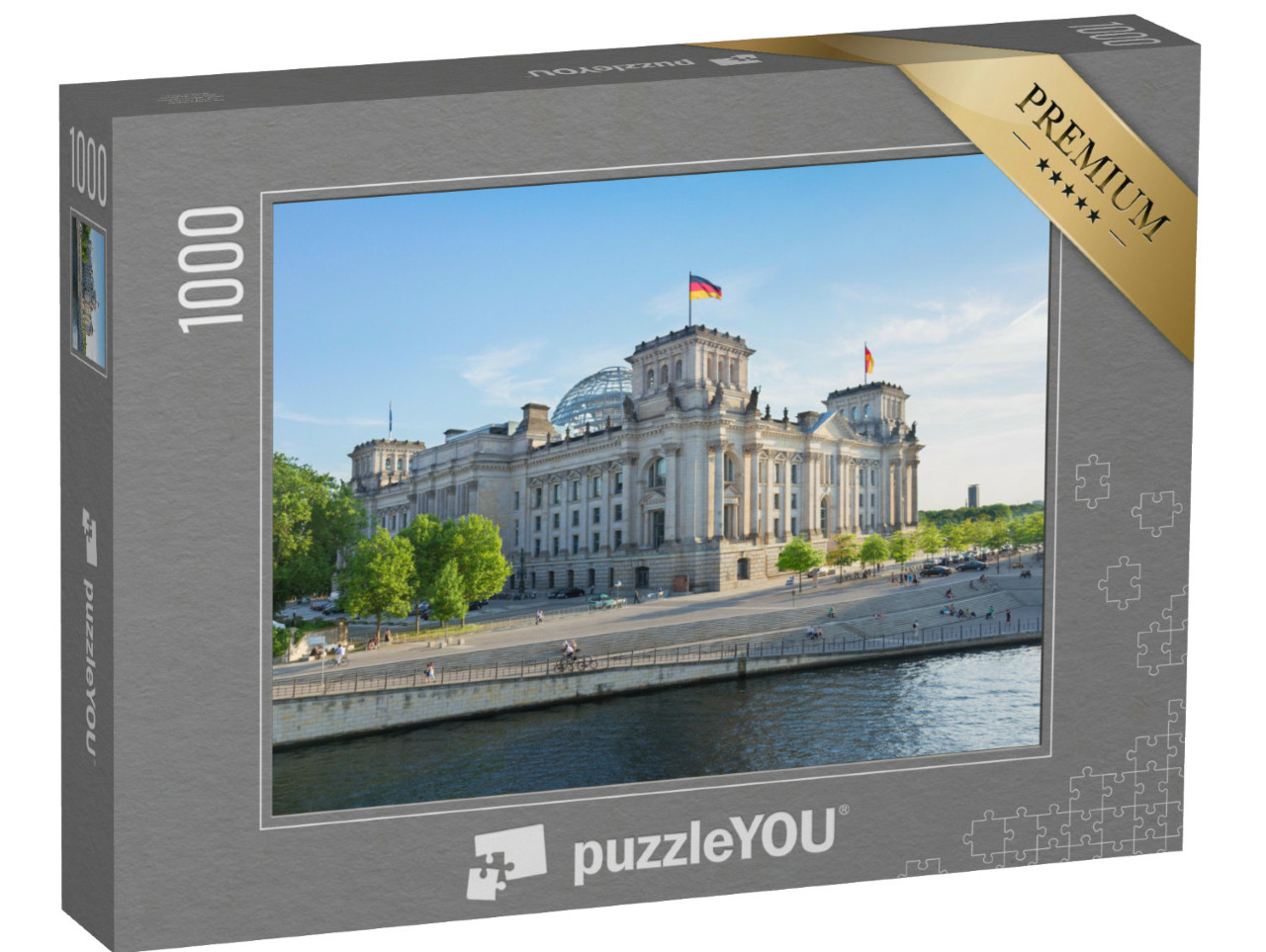 Puzzel 1000 stukjes „Reichstaggebouw en Spree in Berlijn“