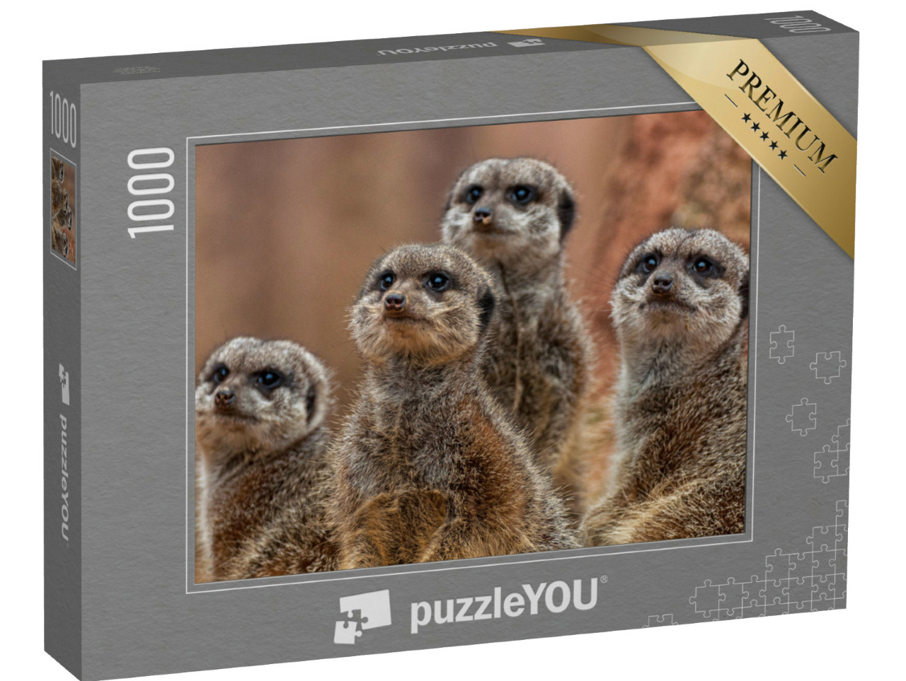 Puzzel 1000 stukjes „Een groep schattige stokstaartjes“