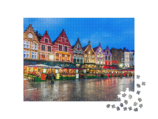 Puzzel 1000 stukjes „Grote Markt bij nacht, Brussel, België“