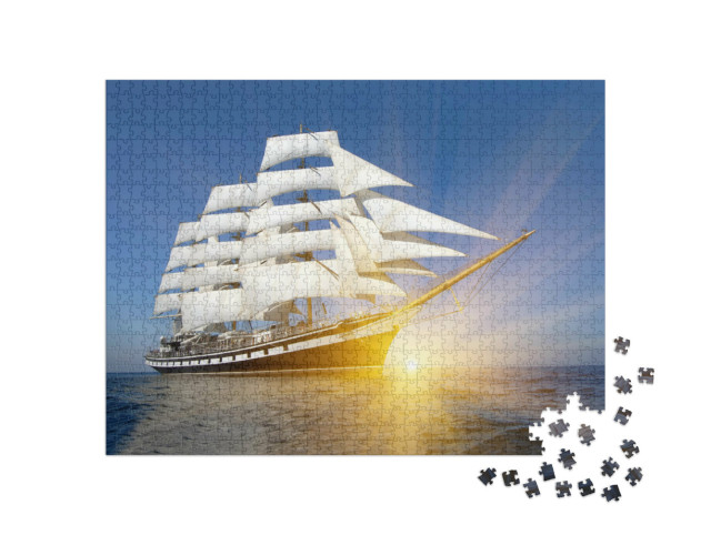 Puzzel 1000 stukjes „Enorme driemaster op volle snelheid“