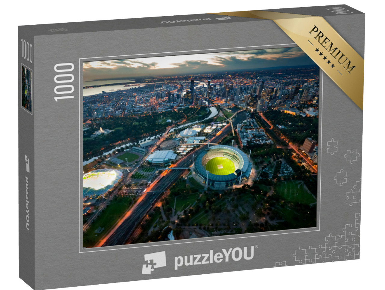 Puzzel 1000 stukjes „Avondsfeer boven Melbourne, Australië“