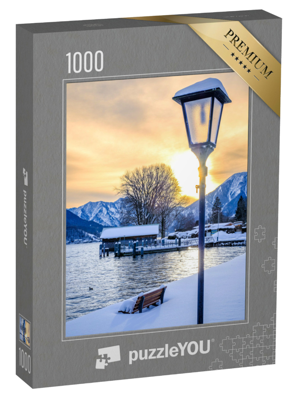 Puzzel 1000 stukjes „Winterlandschap aan de Tegernsee in Beieren“