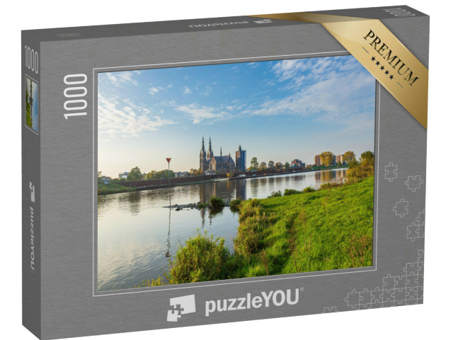 Puzzel 1000 stukjes „Klein dorpje Cuijk onder een blauwe hemel, Nederland“