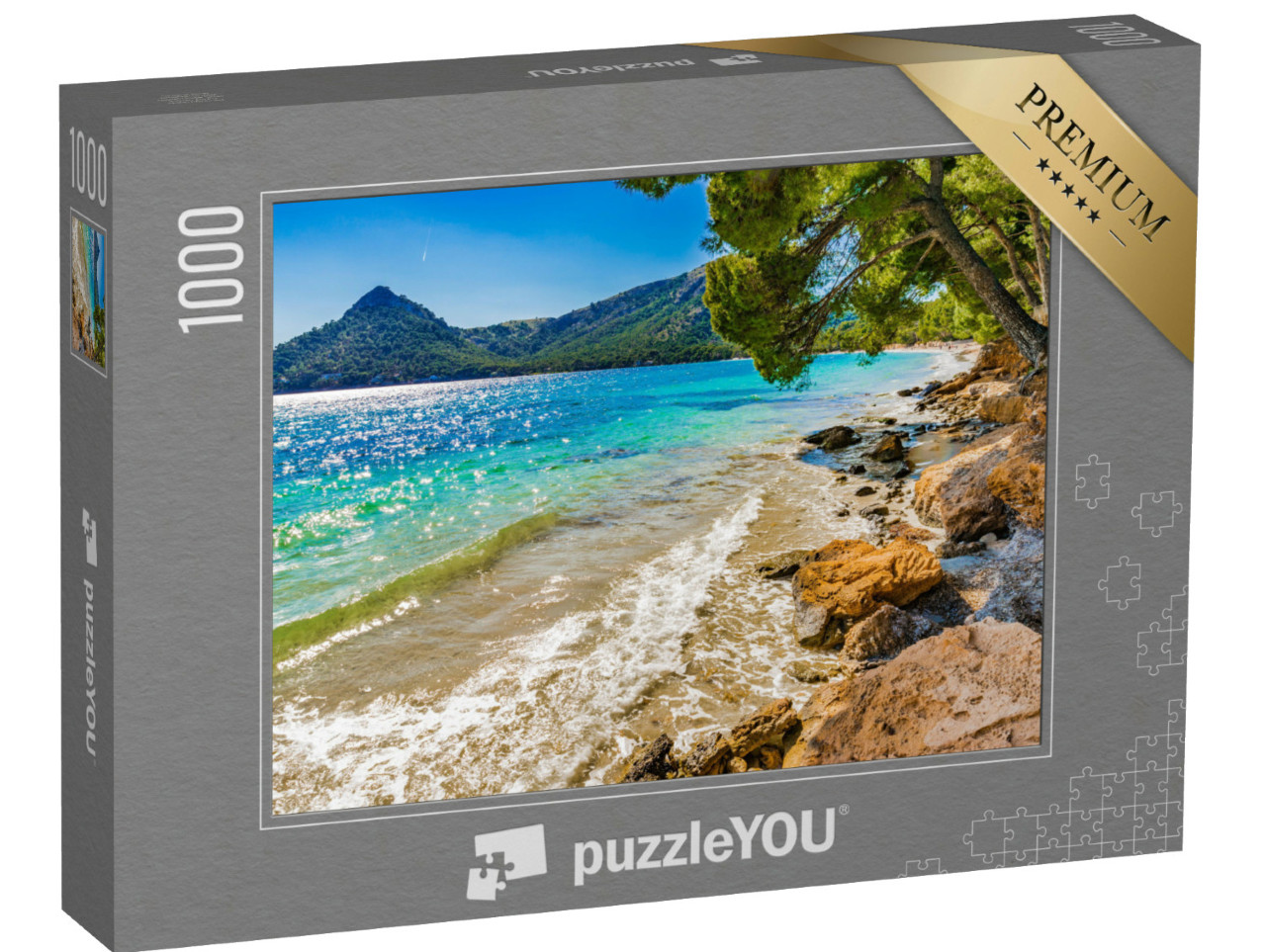 Puzzel 1000 stukjes „Prachtige kustlijn van Platja de Formentor, Mallorca“