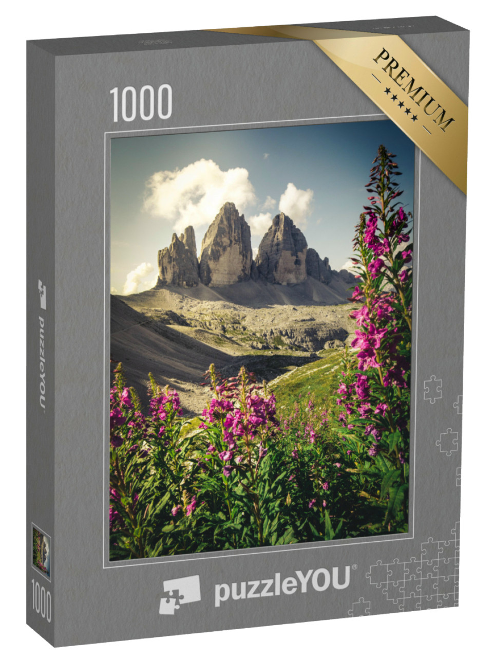 Puzzel 1000 stukjes „De drie toppen, Zuid-Tirol, Alpen, Dolomieten“