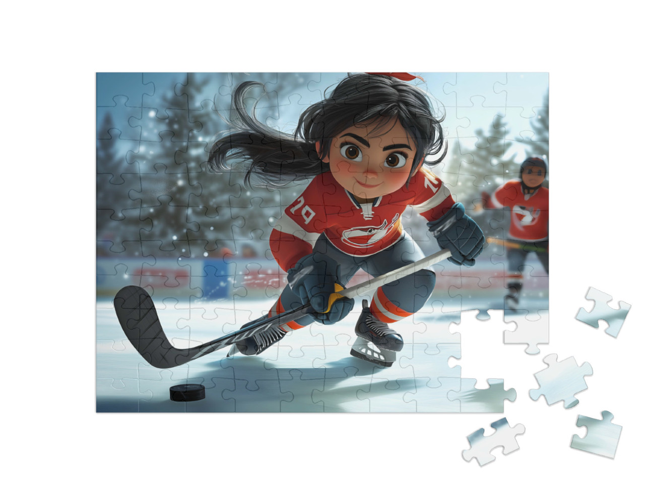 Puzzel 100 stukjes „IJshockey: harde controles en snelle passen“