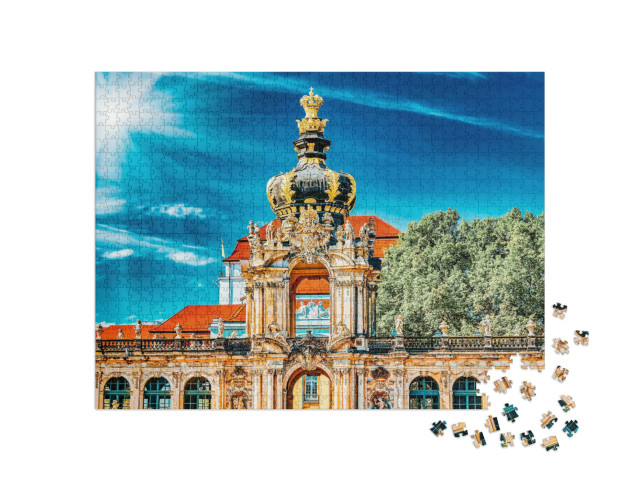 Puzzel 1000 stukjes „Basis van de Kroonpoort, Dresden Zwinger, Saksen, Duitsland“