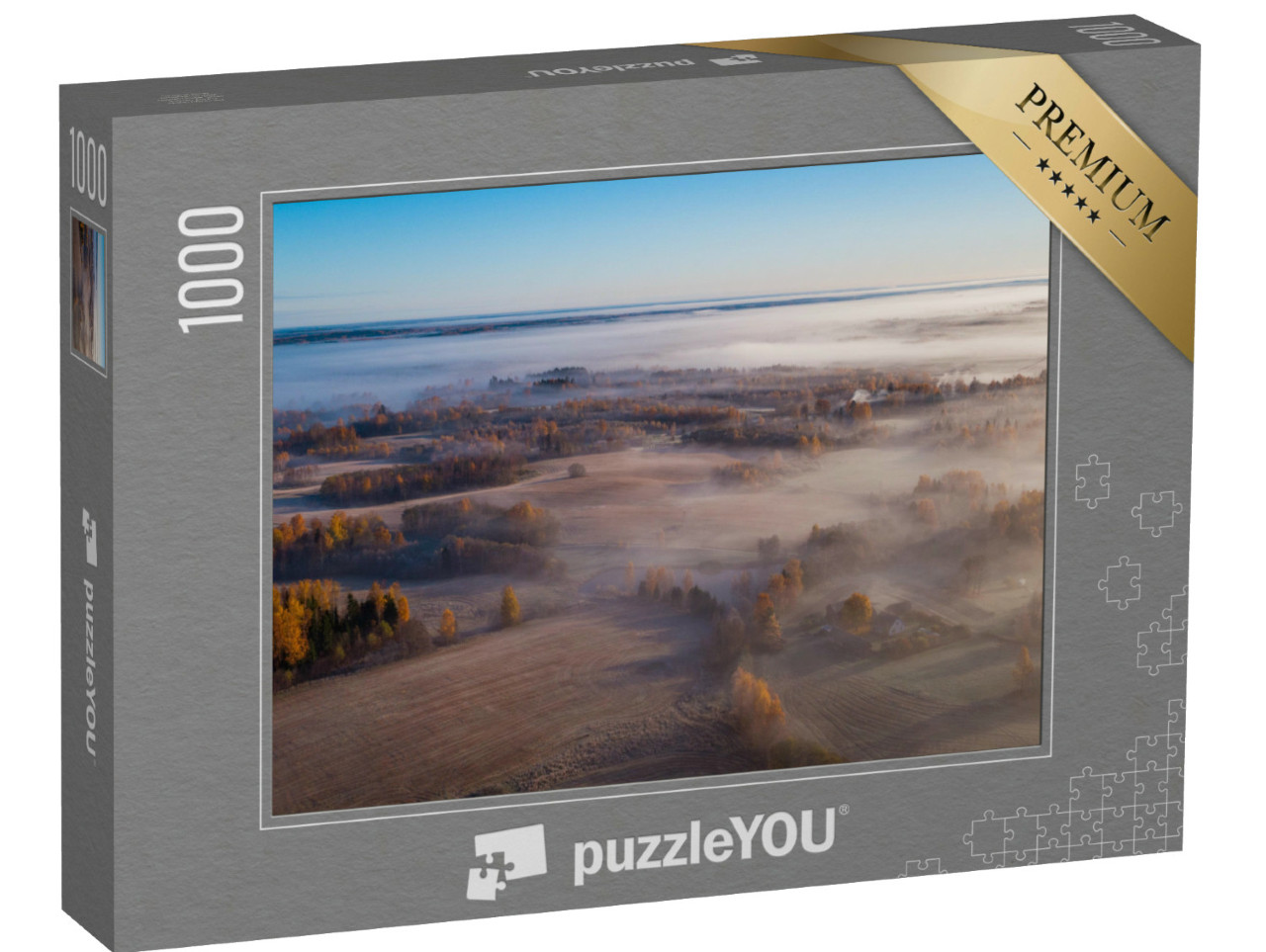 Puzzel 1000 stukjes „Mistige herfstochtend in Estland“