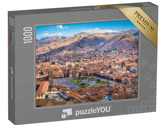 Puzzel 1000 stukjes „Panoramisch uitzicht op het historische centrum van Cusco, Peru“