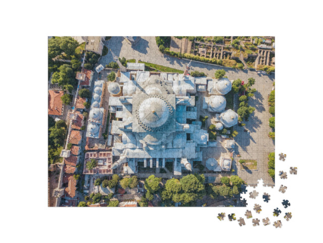 Puzzel 1000 stukjes „Vogelvlucht van het Hagia Sophia Museum, Istanbul, Turkije“