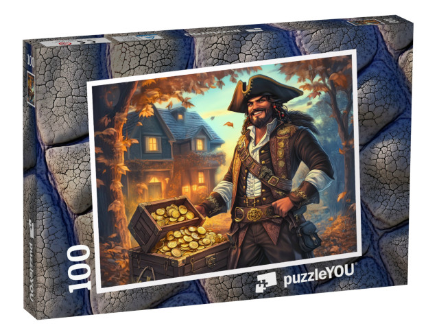 Puzzel 100 stukjes „De geheime verstopplaats in de piratentuin“