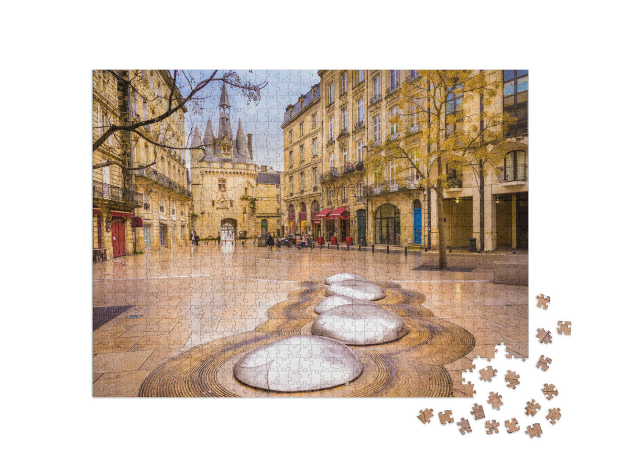 Puzzel 1000 stukjes „De Porte Cailhau of Porte du Palais is een voormalige stadspoort van de stad Bordeaux.“