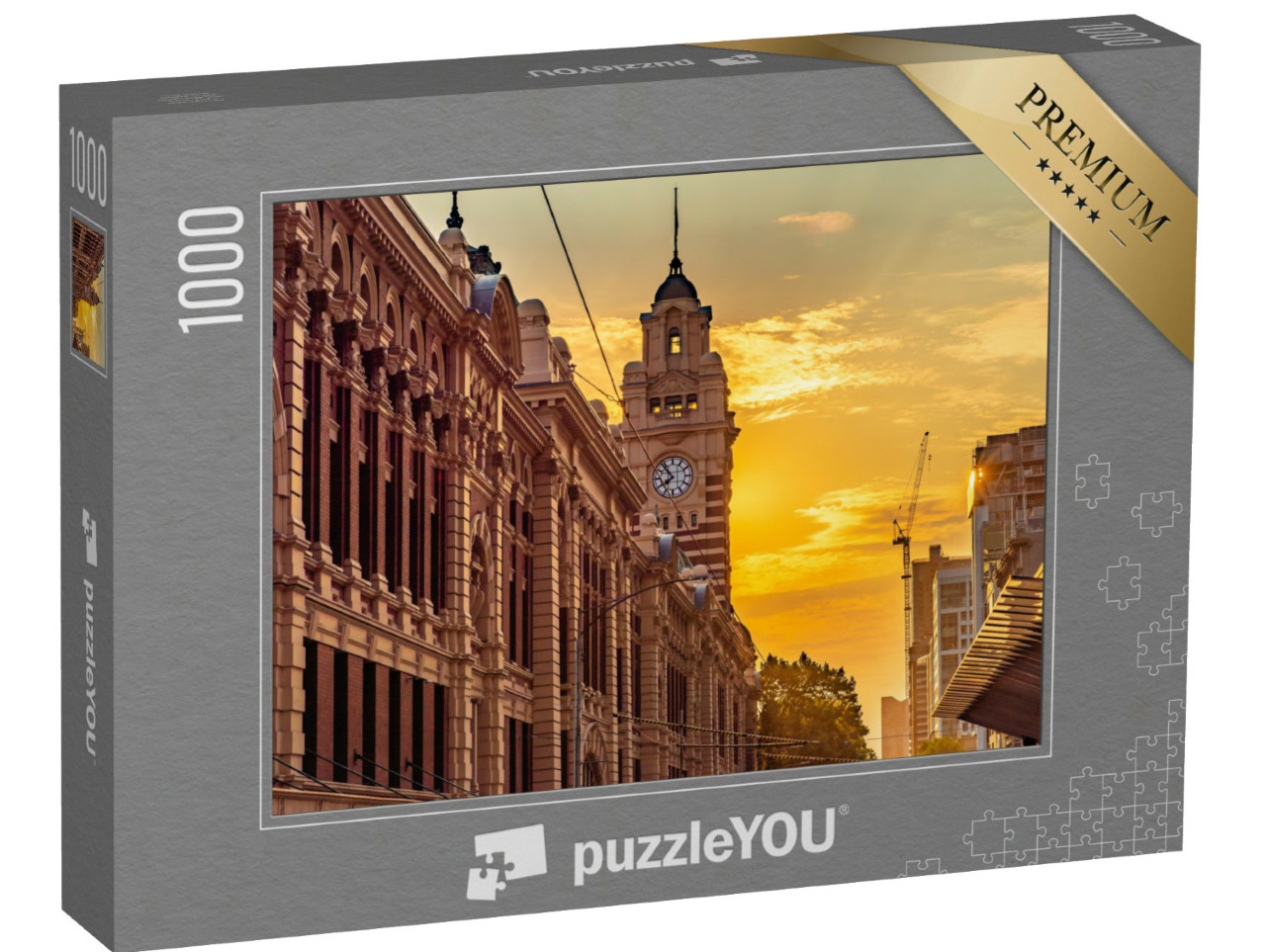 Puzzel 1000 stukjes „Klokkentoren, Flinders Street treinstation, Melbourne, Australië“