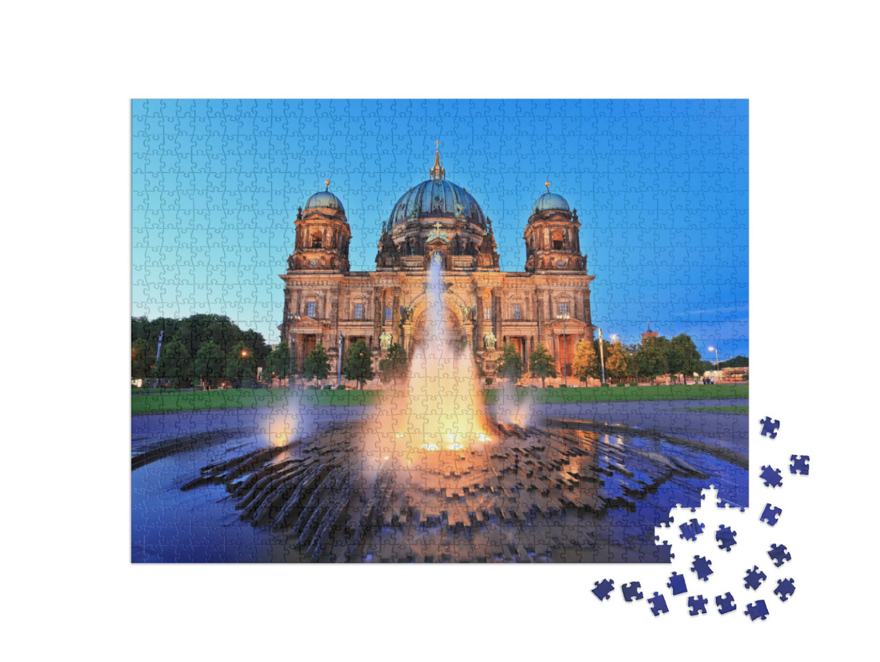 Puzzel 1000 stukjes „Berlijnse kathedraal bij nacht“