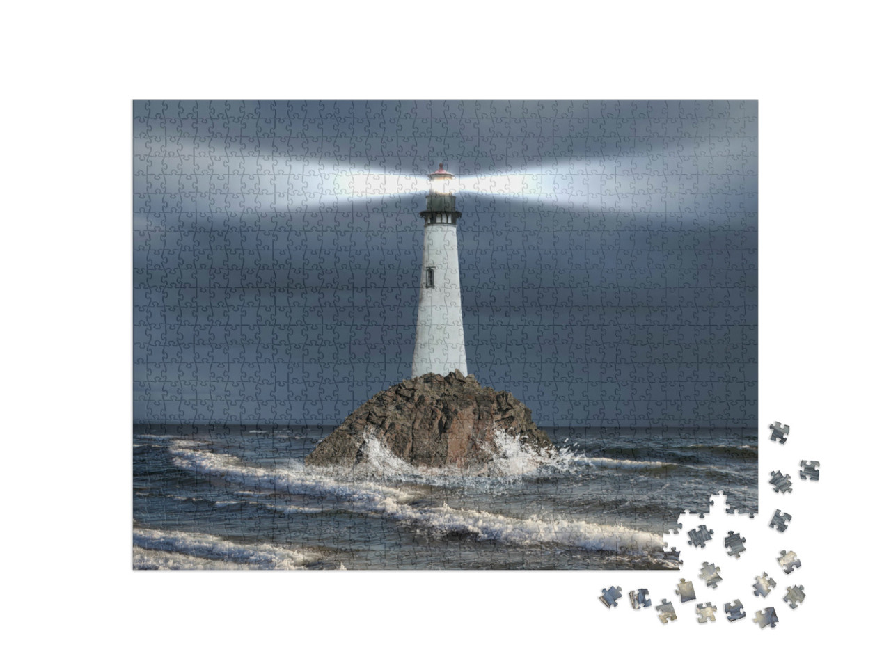 Puzzel 1000 stukjes „Vuurtoren in actie“
