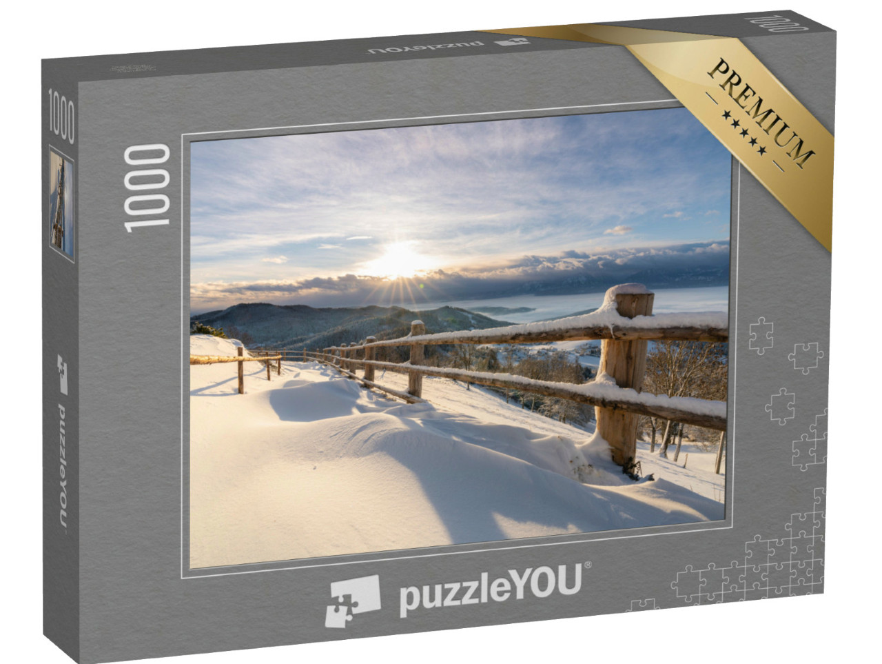 Puzzel 1000 stukjes „Magische winter zonsopgang boven de Magdalensberg“