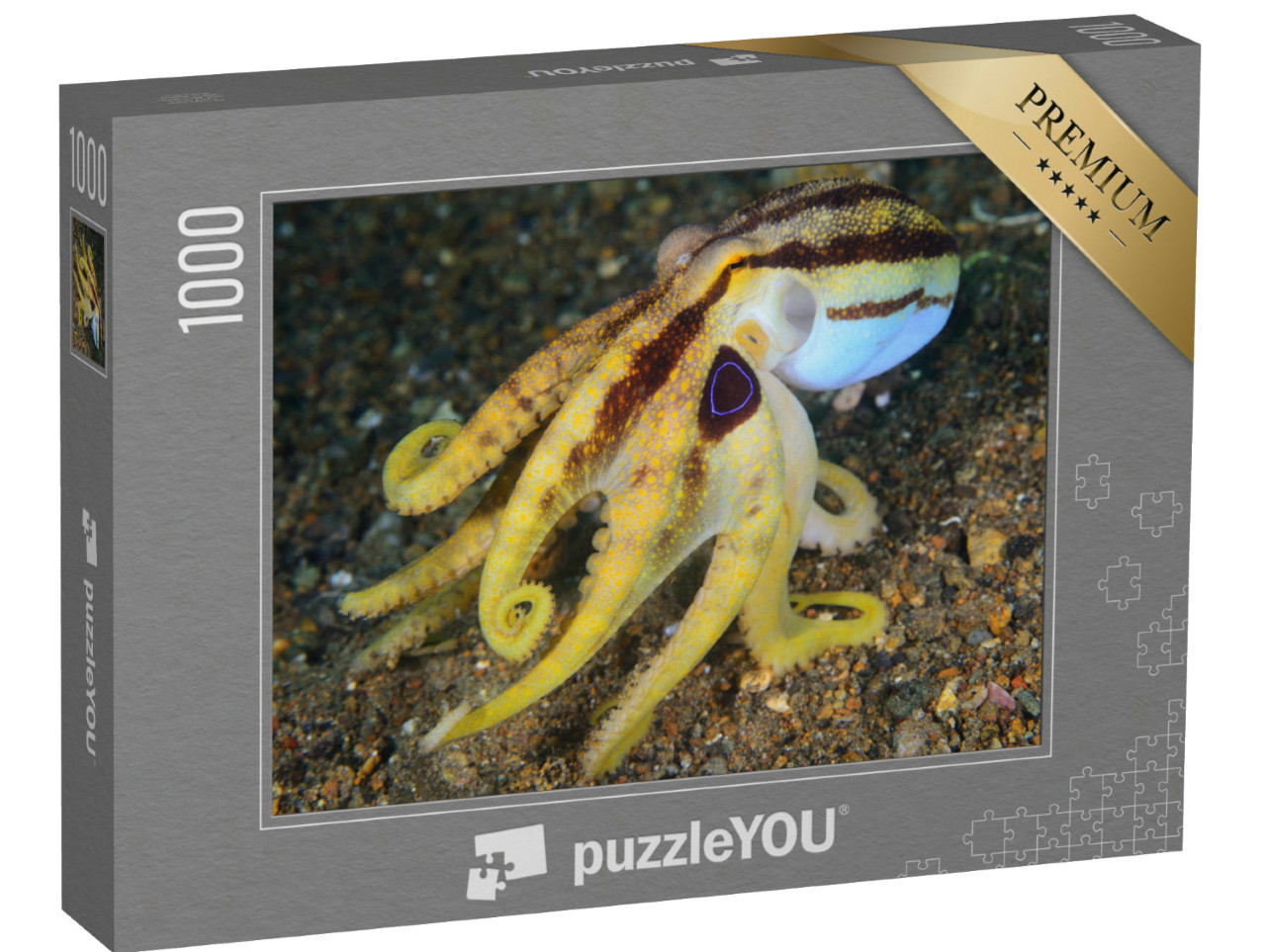 Puzzel 1000 stukjes „Giftige gele octopus op de zeebodem“