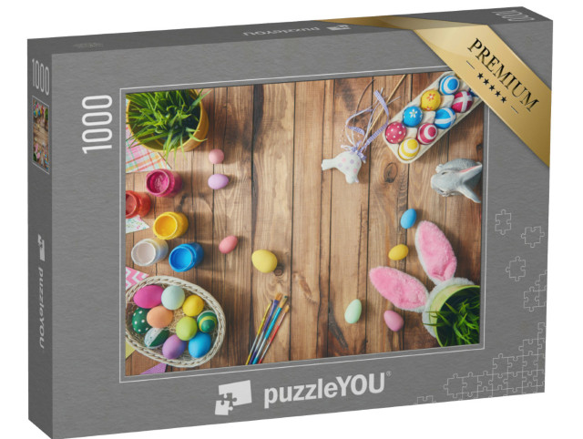Puzzel 1000 stukjes „Vrolijk Pasen! Paaseieren als tafeldecoratie voor de feestdagen“