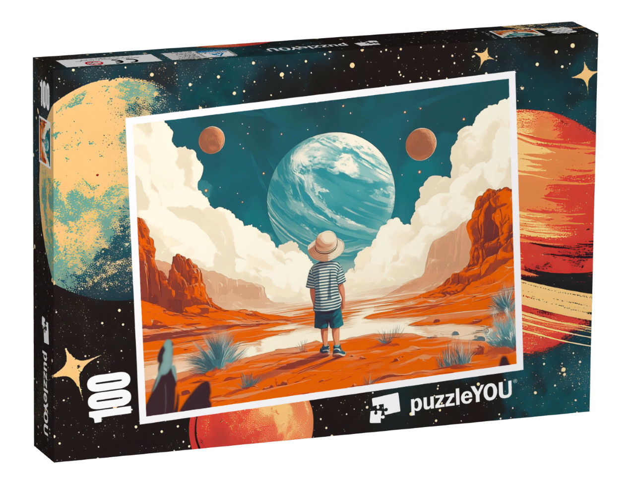Puzzel 100 stukjes „Vrijheid boven de wolken“