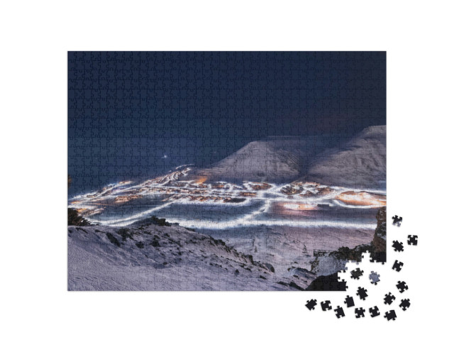 Puzzel 1000 stukjes „IJs en natuur: Spitsbergen bij poolnacht“