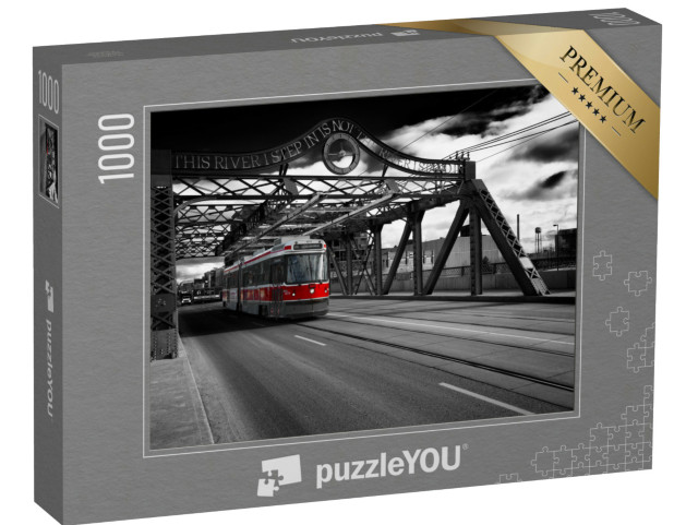 Puzzel 1000 stukjes „De TTC-tram op Queen Street East, Toronto, Ontario, Canada“