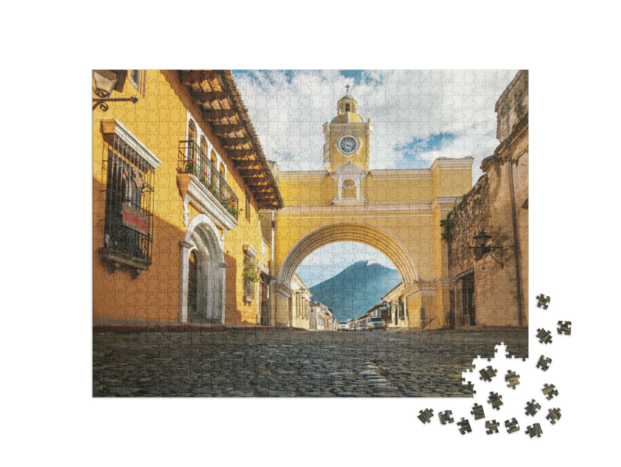 Puzzel 1000 stukjes „Spectaculair uitzicht door de Santa Catalina boog, Antigua, Guatemala“