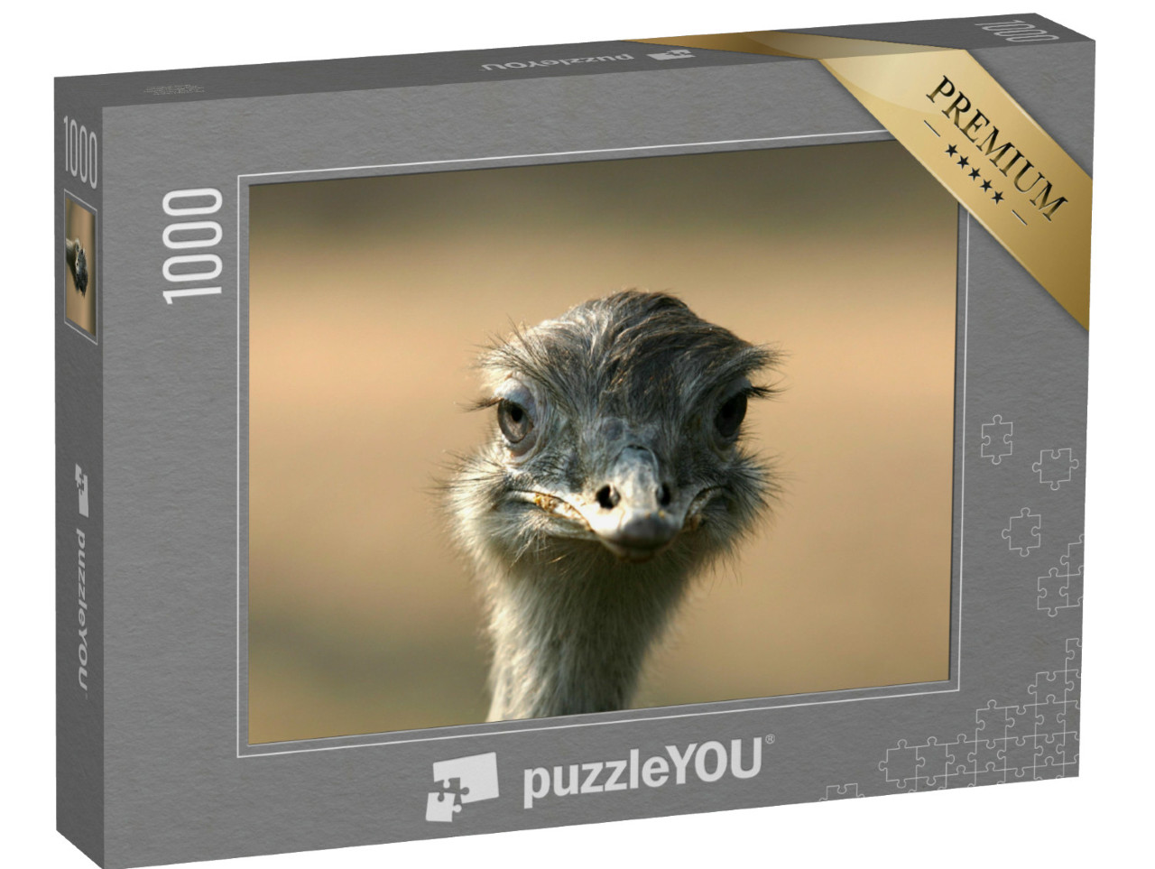 Puzzel 1000 stukjes „Portret van de struisvogelkop“