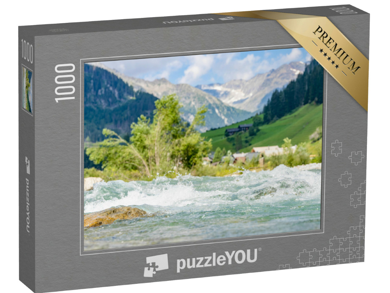 Puzzel 1000 stukjes „Landschap langs de Schwarzach in het Defereggendal“