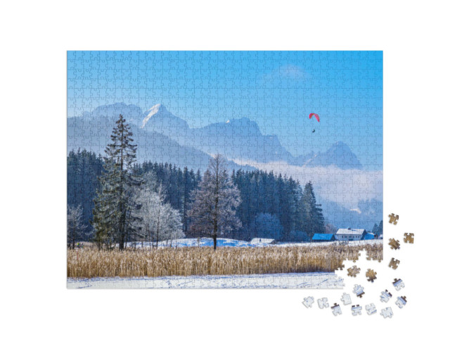 Puzzel 1000 stukjes „Winter in de bergen Karwendel en Wetterstein, Duitsland“