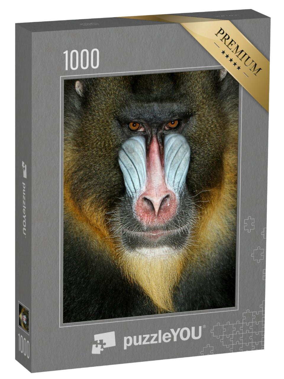 Puzzel 1000 stukjes „Close-up van een baviaan“