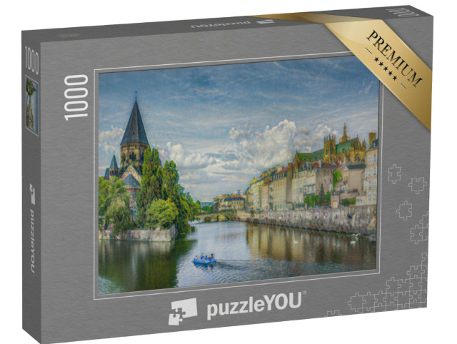 Puzzel 1000 stukjes „in de kunststijl van Claude Monet - Metz, Lotharingen - Puzzelverzameling Kunstenaars & Schilderijen“