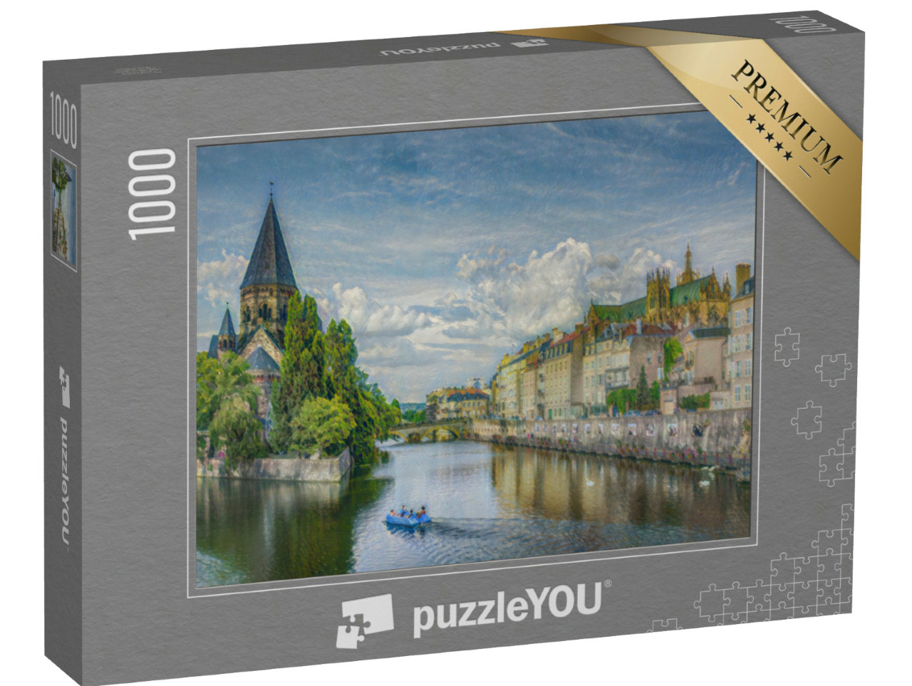Puzzel 1000 stukjes „in de kunststijl van Claude Monet - Metz, Lotharingen - Puzzelverzameling Kunstenaars & Schilderijen“