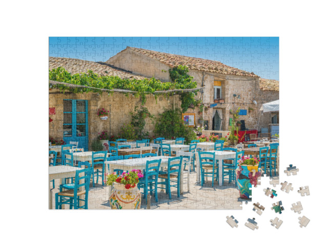 Puzzel 500 stukjes „Betoverend dorpsgezicht van Marzamemi, Sicilië“