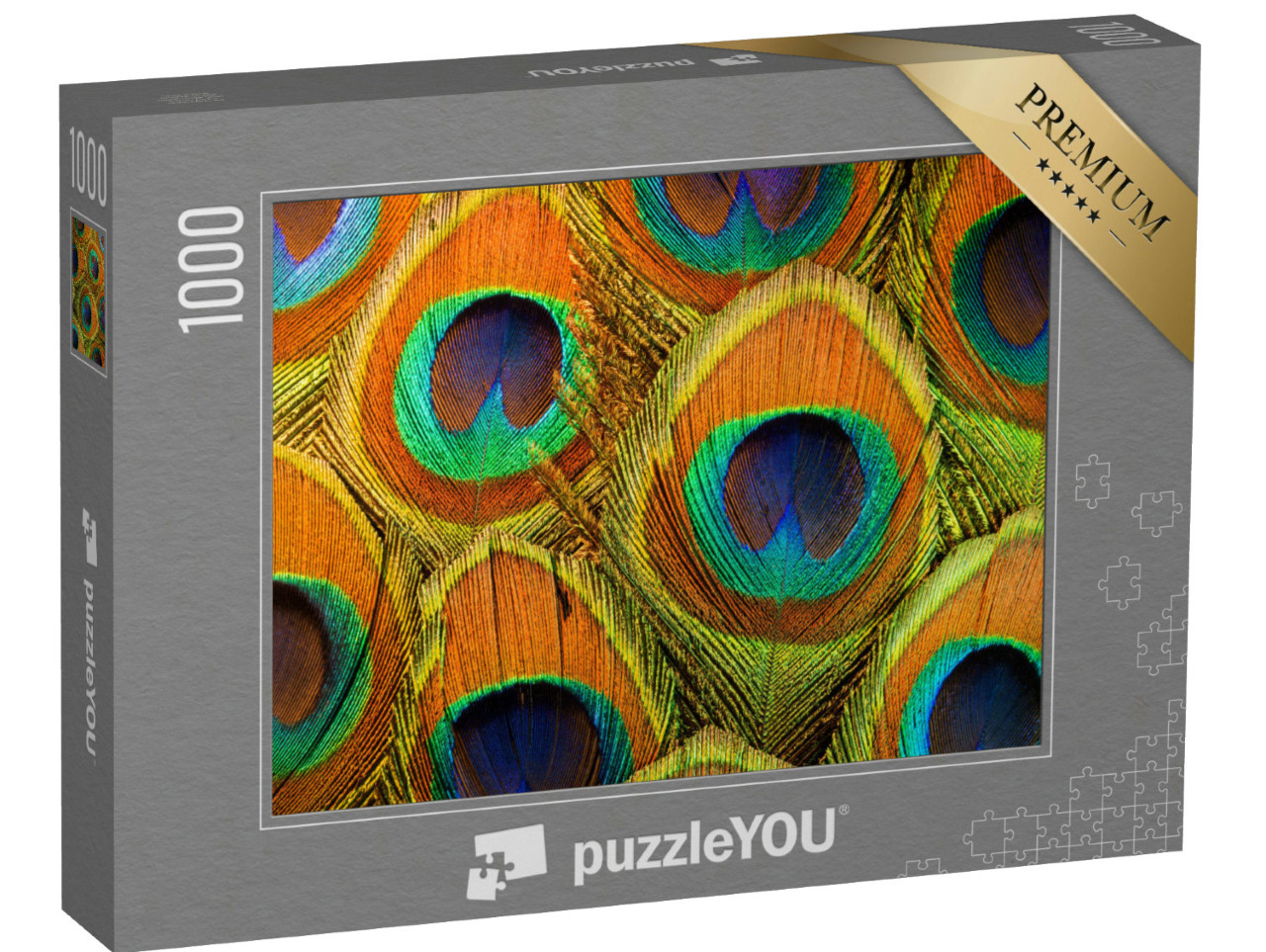Puzzel 1000 stukjes „Kleurrijke pauwenveren“