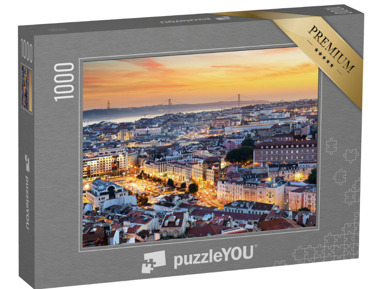 Puzzel 1000 stukjes „Lissabon bij zonsondergang“