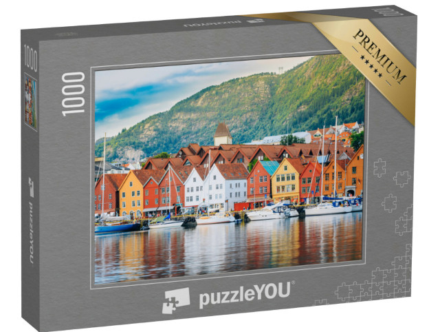 Puzzel 1000 stukjes „Historisch Bryggen, stad Bergen, Noorwegen, UNESCO werelderfgoed“